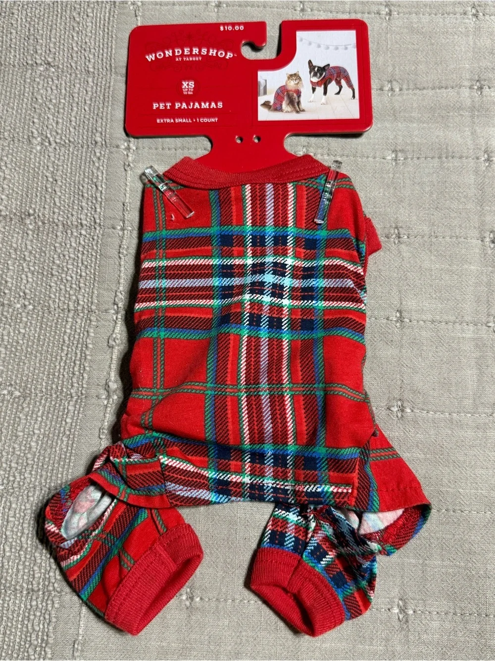 New Pet Wondershop Christmas Plaid Pajamas XS